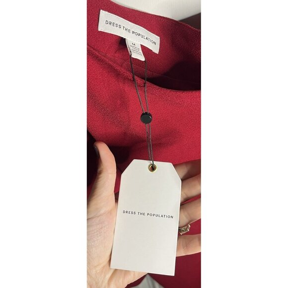Dress the Population NEW NWT Red Heidi One Shoulder Dress Size Medium Woman’s - Picture 5 of 10